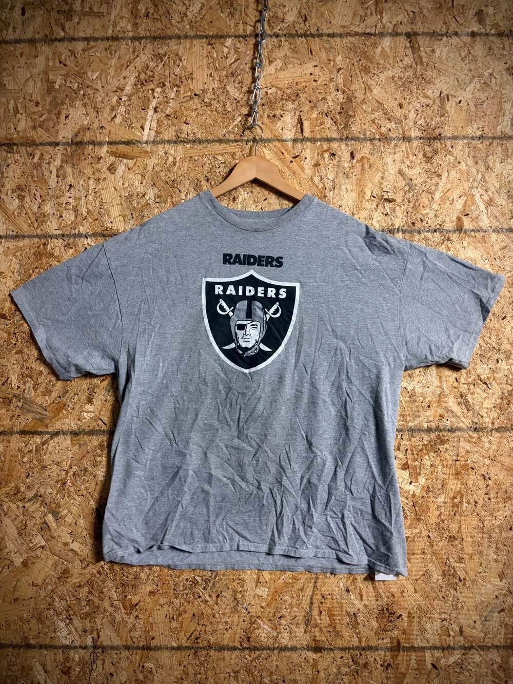 NFL Las Vegas Raiders Shield Logo Grey Graphic T-Shirt